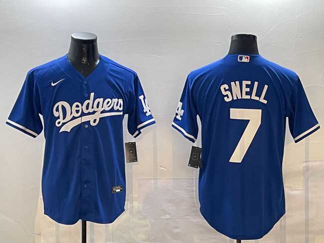 Men%27s Los Angeles Dodgers #7 Blake Snell Royal Cool Base Stitched Jersey